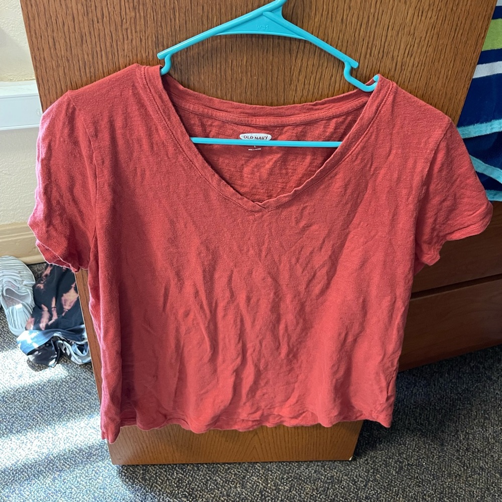 Old Navy Red/Orange Short Sleeve Top